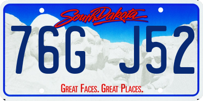 SD license plate 76GJ52