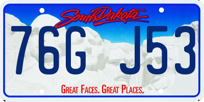 SD license plate 76GJ53