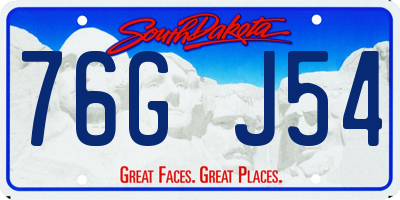 SD license plate 76GJ54