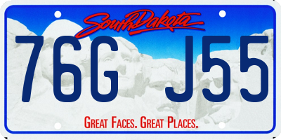 SD license plate 76GJ55