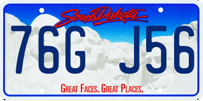 SD license plate 76GJ56