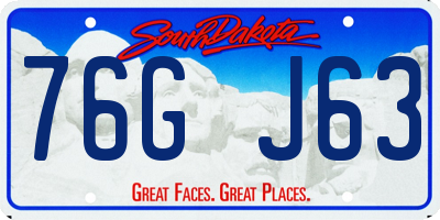 SD license plate 76GJ63
