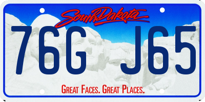 SD license plate 76GJ65