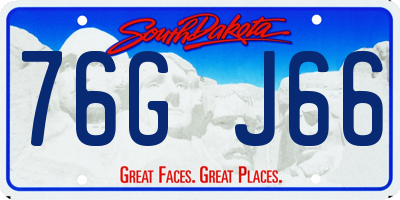 SD license plate 76GJ66