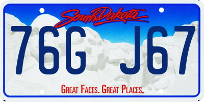 SD license plate 76GJ67