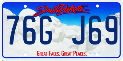 SD license plate 76GJ69