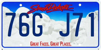SD license plate 76GJ71