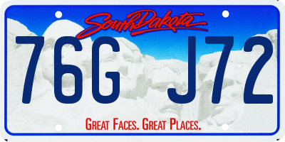 SD license plate 76GJ72