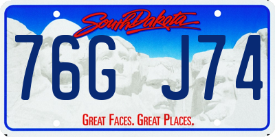 SD license plate 76GJ74