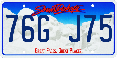 SD license plate 76GJ75