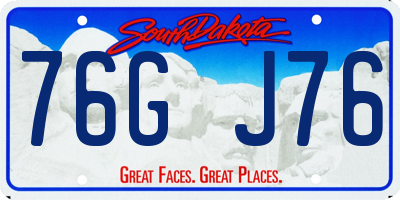 SD license plate 76GJ76