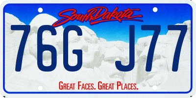 SD license plate 76GJ77