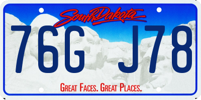SD license plate 76GJ78