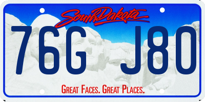 SD license plate 76GJ80