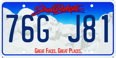 SD license plate 76GJ81