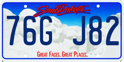 SD license plate 76GJ82