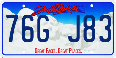 SD license plate 76GJ83