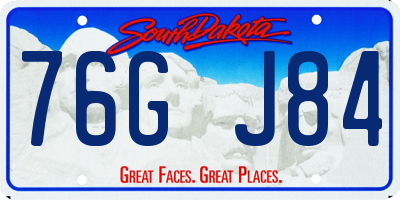 SD license plate 76GJ84