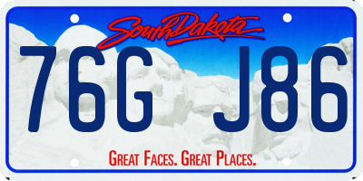 SD license plate 76GJ86