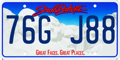 SD license plate 76GJ88