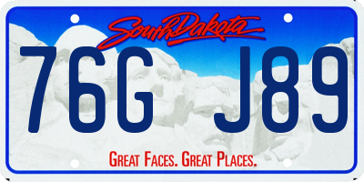 SD license plate 76GJ89