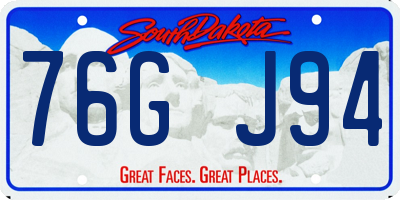SD license plate 76GJ94
