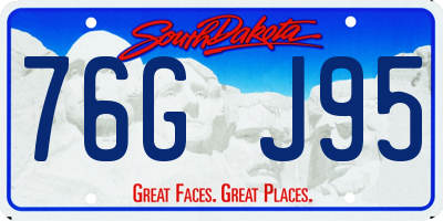 SD license plate 76GJ95