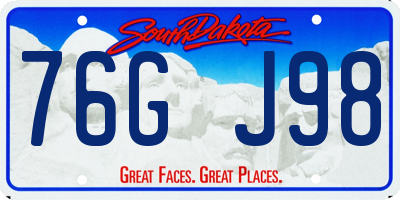 SD license plate 76GJ98