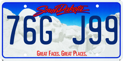 SD license plate 76GJ99