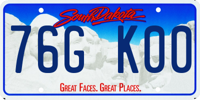 SD license plate 76GK00