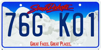 SD license plate 76GK01
