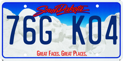 SD license plate 76GK04