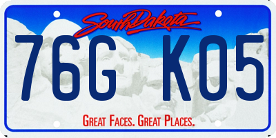 SD license plate 76GK05