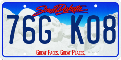 SD license plate 76GK08