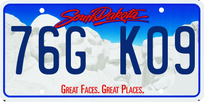 SD license plate 76GK09