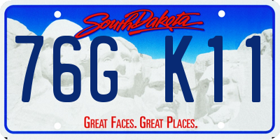 SD license plate 76GK11