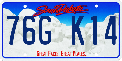 SD license plate 76GK14