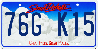 SD license plate 76GK15