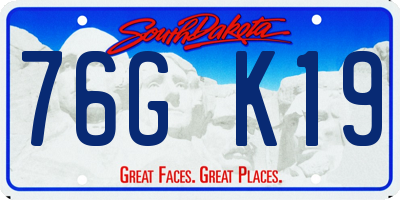 SD license plate 76GK19