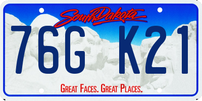 SD license plate 76GK21