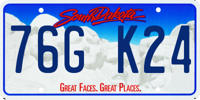 SD license plate 76GK24