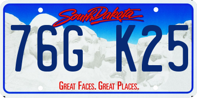 SD license plate 76GK25