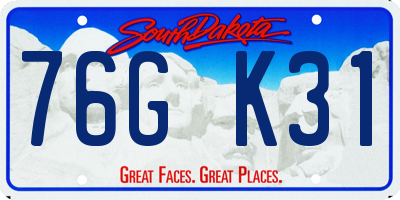 SD license plate 76GK31