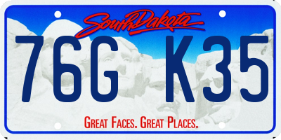 SD license plate 76GK35