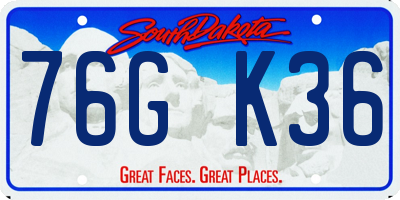 SD license plate 76GK36