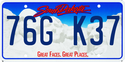 SD license plate 76GK37