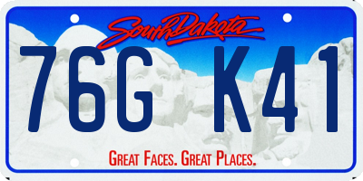 SD license plate 76GK41