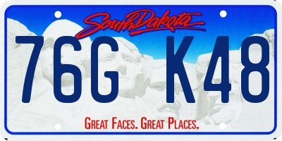 SD license plate 76GK48