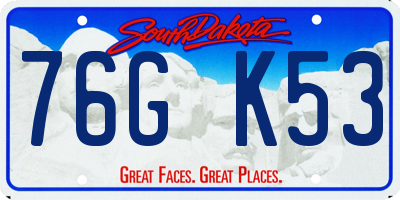 SD license plate 76GK53