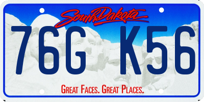 SD license plate 76GK56